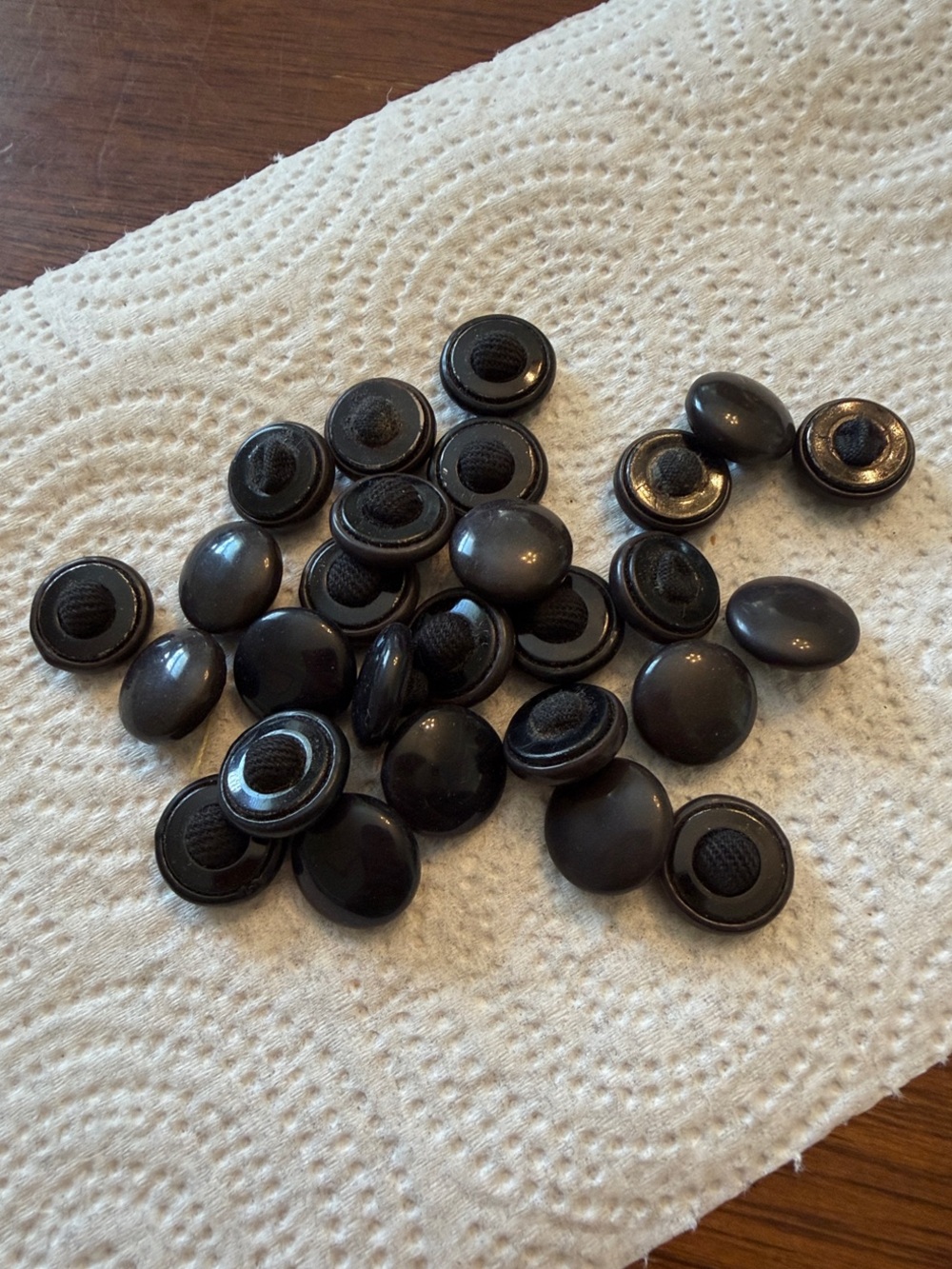Glossy Black Dome Shank Buttons - Lot of 27